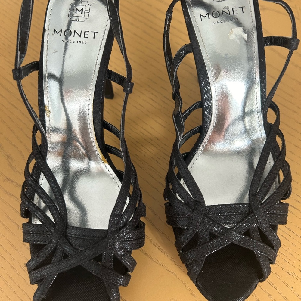 Black strap high heels